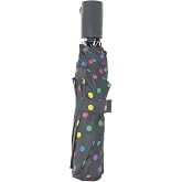 totes Basic auto open umbrella ~ 42" Coverage ~ Colorful dots on black