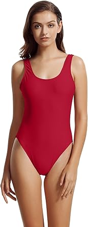 Zeraca Women S High Cut Low Back One Piece Bathing Suits Swimsuits At Amazon Women S Clothing Store