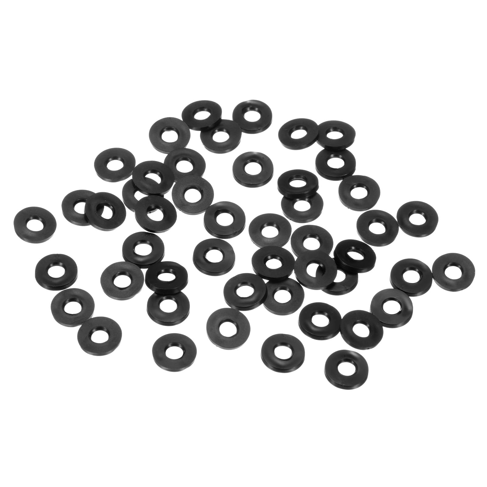 M METERXITY 120-Pack M5 Black Rubber Washer Assorted Kit, 5mm ID 11mm OD 1.6mm Thickness Rubber Flat Washer, Shower Hose Washers for Screws/Household Faucets/Garden Hoses Rubber Washers