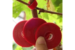 3Rolls 200CM/Roll Nylon Plant Ties Resealable Cable Twine Self Adhesive Plant Fastener Tape for Support Garden Supplies,Red