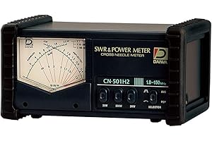 Daiwa CN‑501H2 HF/VHF Cross‑Needle SWR & Power Meter, 1.8–150 MHz, 20/200/2000 W Ranges, SO‑239 Connectors, 12 V Meter Lighting