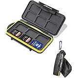 Beeway Memory Card Carrying Case Holder for SD SDHC SDXC - 12 Slots Sealed Waterproof with Storage Bag & Carabiner
