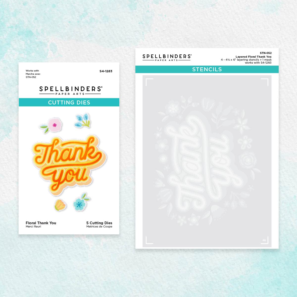 Floral Thank You Stencil and Die Bundle