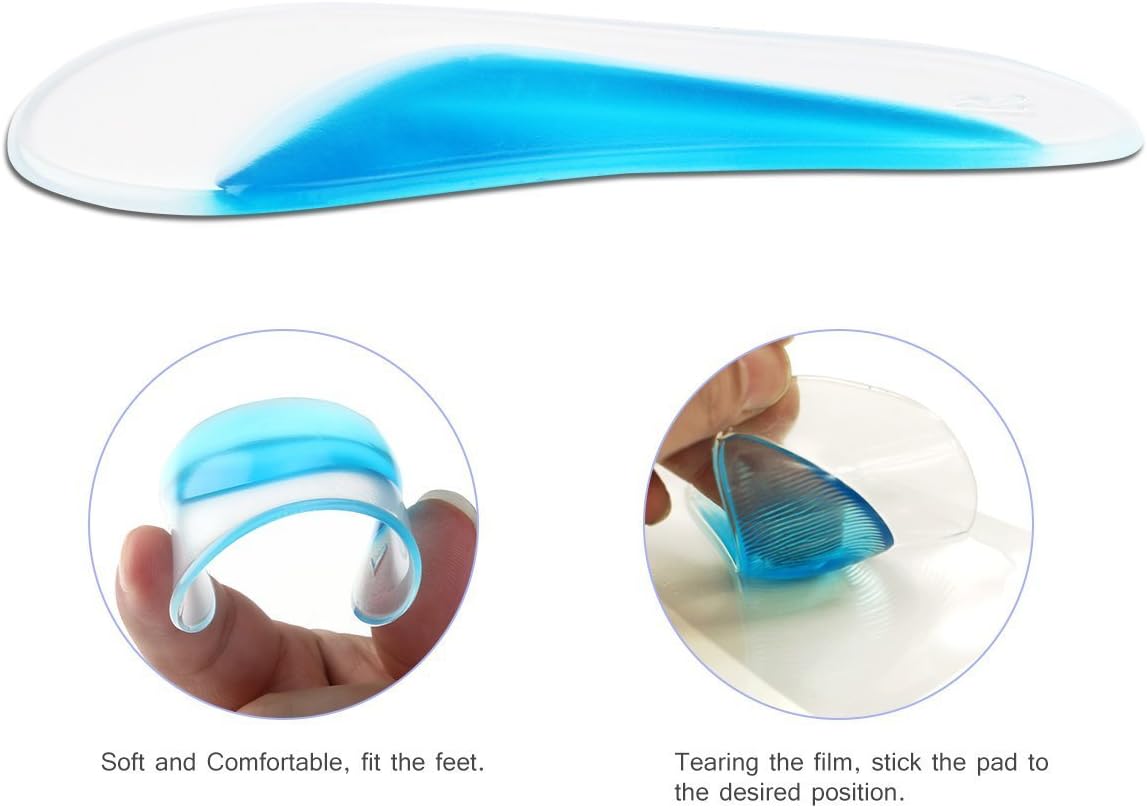 Orthotic Arch Pads, Gel Flat Foot Wedge Shoe Insert, Orthotic Shoe Transparent Adhesive Arch Pad - Image 3