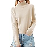 2025 Cashmere Sweaters for Women Long Sleeve Turtleneck Tops Fall Winter Soft Warm Cozy Wool Knit Sweater Pullover