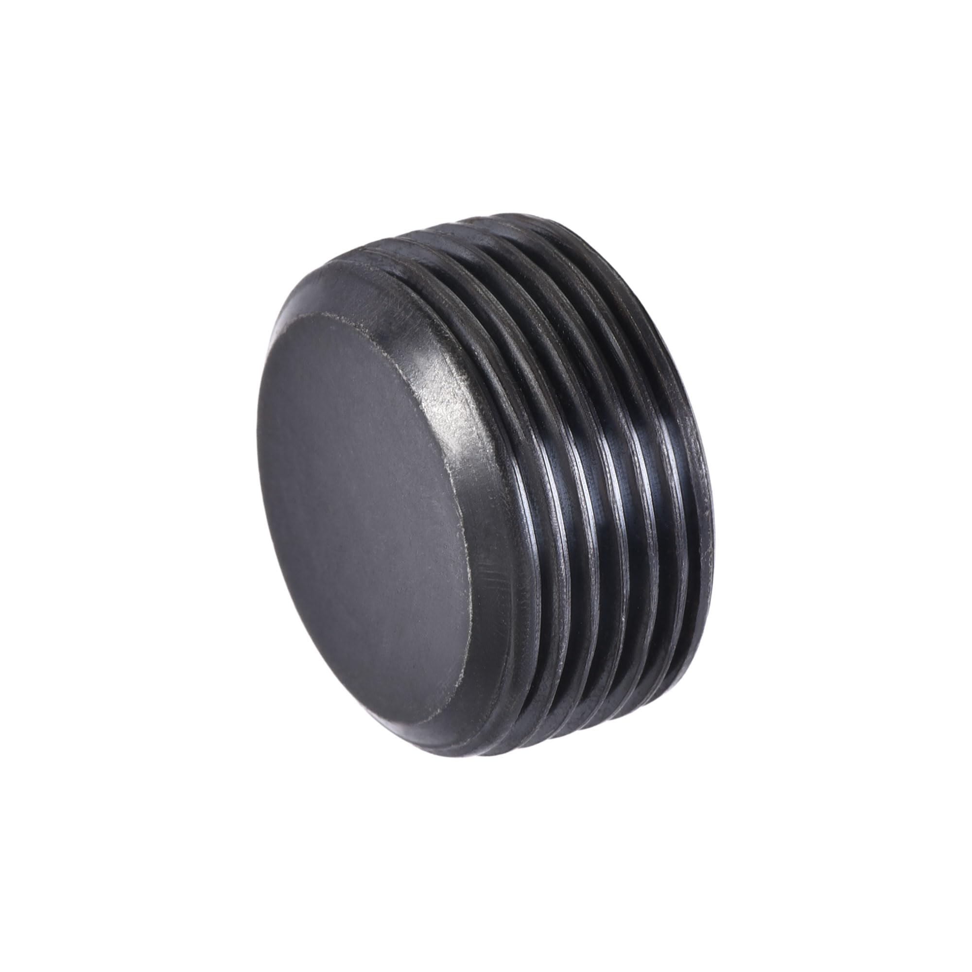 sourcing map Carbon Steel Internal Hex Thread Socket Pipe Plug, M24x1.5 Male Thread Black Pipe Cap, for Garden Pipe Pneumatic Solenoid Valve, 3Pcs