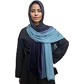 MiaoChoice Gradient Dual Color Scarf,Elegant Ombre Headwraps Hijab, Modal Cotton Feel Lightweight Sunscreen Shawls for Women