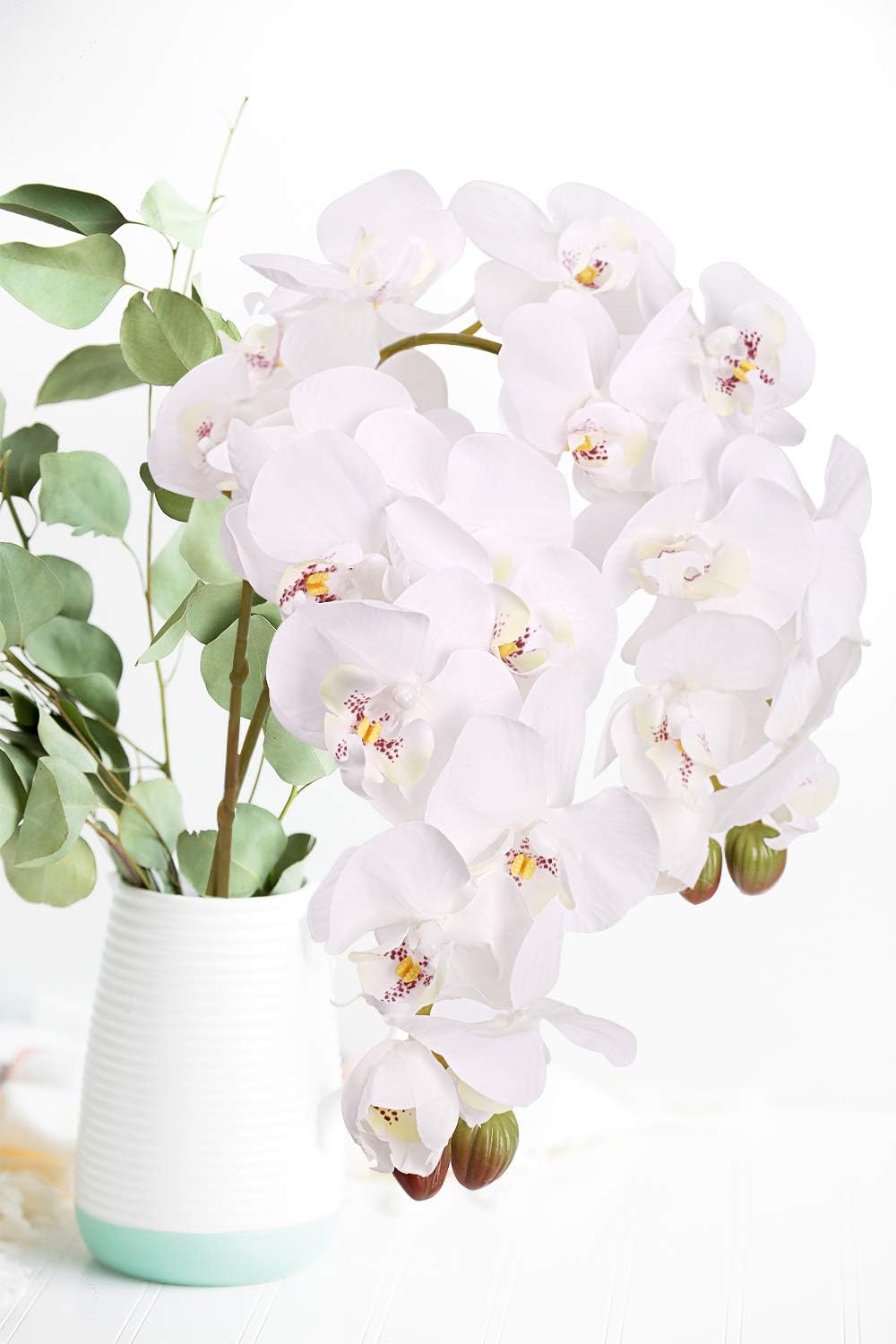 Buy N T Nieting Artificial Orchid Phalaenopsis Flower 2pcs 29in Real Touch Simulation Orchild With Stem Flower Arrangement Home Centerpiece Decor Party Decorations White 2 Online At Low Prices In India Amazon In