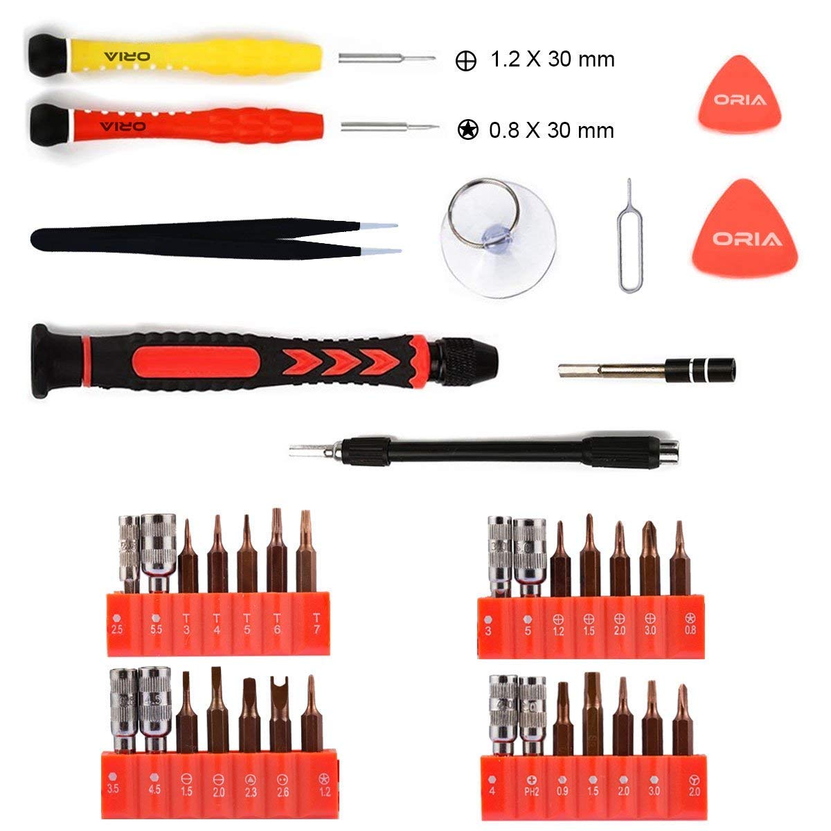 Kaisi 3801-S2 Precision Alloy Tool Steel Magnetic Screwdriver set, Repair Kit for iPhone, Samsung Galaxy, Cell Phone, Tablets, Computers, Electronic Devices Etc Tool Set 38-Piece