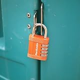 FortLocks Gym Padlock 4-Digit Combination Lock Indoor Outdoor Heavy-Duty Orange view 3