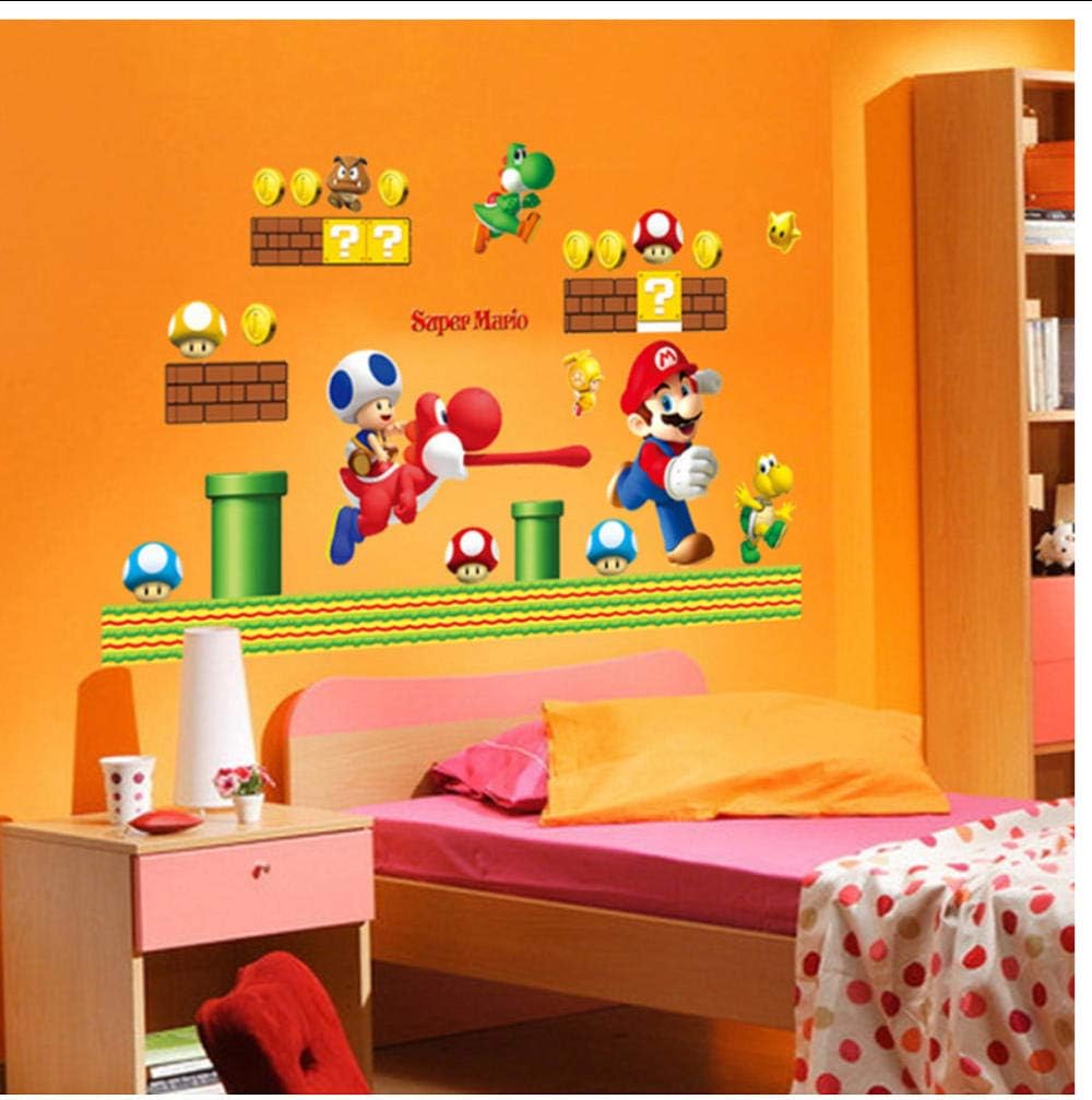 Daapplok Classical Game Super Mario Wall Sticker for Home Decoration Kids Room Baseboard Mural Art PVC Poster DIY Cartoon Wall Decals