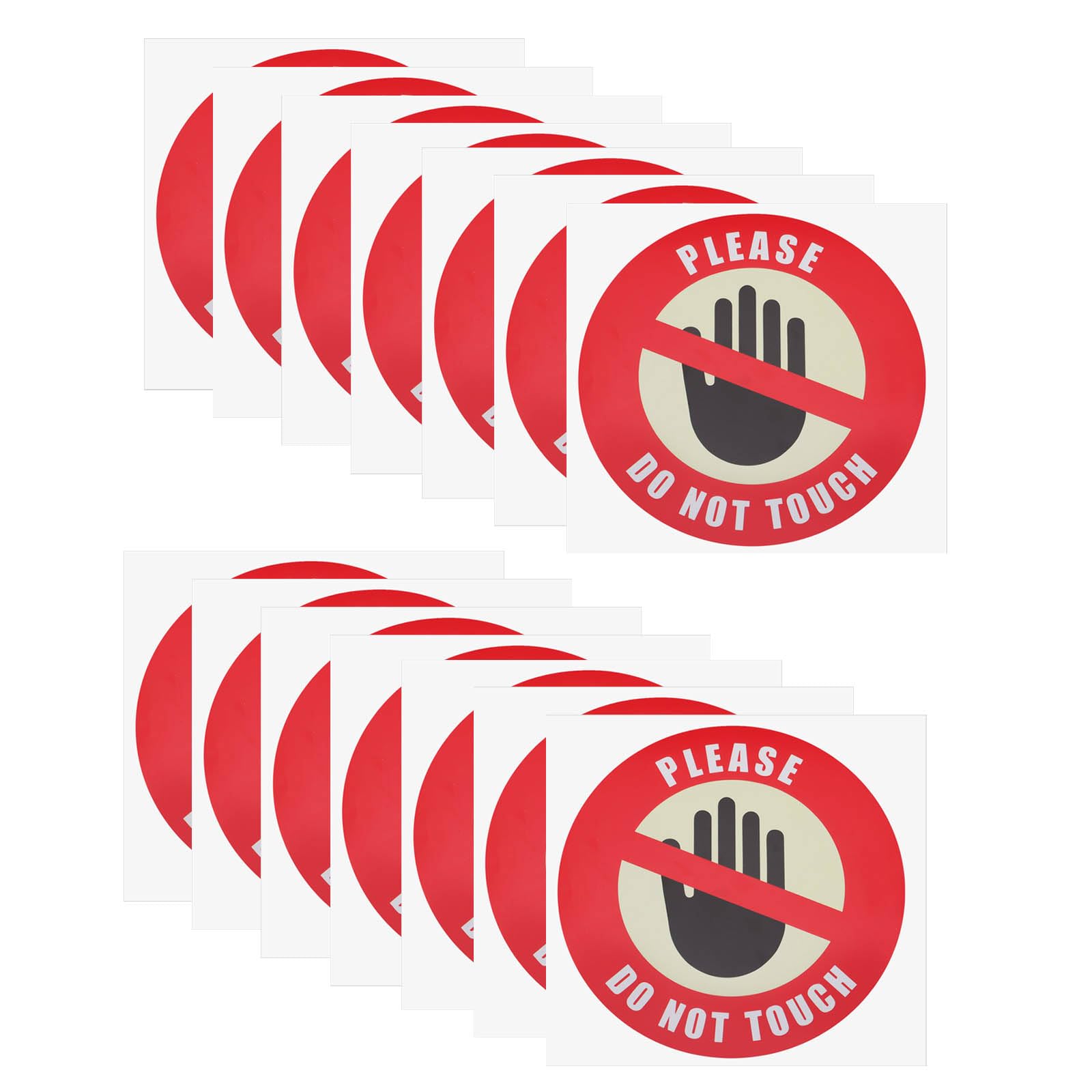 EMSea 15PCS Do Not Touch Sticker Diameter 6 Inches Round Vinyl Stickers Warning Sign for Walls Cars Trucks Bumpers Glass Factories Construction Sites