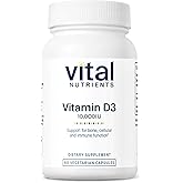 Vital Nutrients Vitamin D 10000 IU - Vitamin D3 Supplement - Healthy Bones, Teeth, Muscles*- Cellular & Immune Function - Calcium Absorption - Gluten, Dairy and Soy Free - 60 Capsules