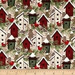 Woodland Retreat Flannel Birdhouses Multi Fabric By The Yard