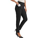 Willit Women's Yoga Dress Pants Skinny Stretch Work Slacks Slim High Waist Casual Pants Petite/Regular 4 Pockets 28"/30"
