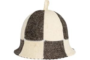 SHSH trade group Wool Sauna Hat Checkered Finnish Sauna Hat for Men Wool Banya Hat for Men Sauna Cap for Women to Protect Hair