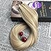 Moresoo 18 Inch Balayage Colored Tape in Extensions Bleach Blonde (Color 613) Highlighted with Honey Blonde Highlights Remy Human Hair PU Tape in Hair Extensions 20pcs/50g Weft Hair