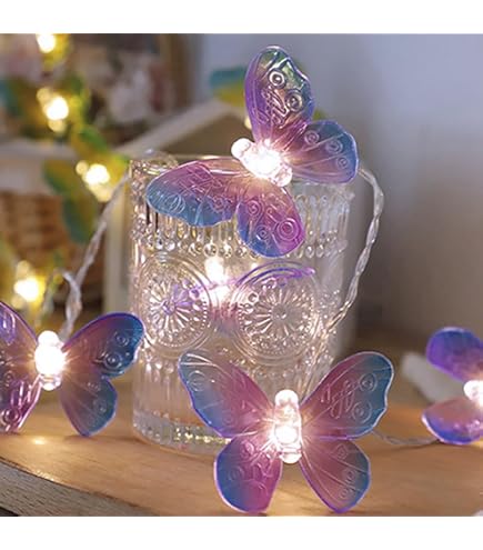 Butterfly Curtain Fairy Lights - 120 LED USB String Lights With Remote & Timer