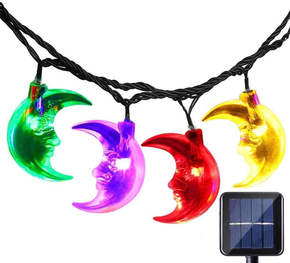 CITRA Moon Shape 30 LED Waterproof Solar String Lights (20 ft, Multicolour)