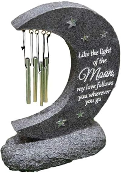 Widdop and Co Graveside Memorial Wind Chime Outdoor Moon Love Design TY138