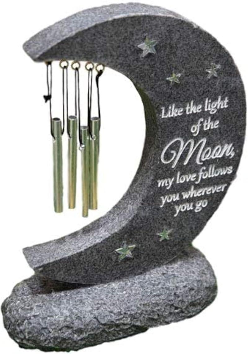 Widdop and Co Graveside Memorial Wind Chime Outdoor Moon Love Design TY138