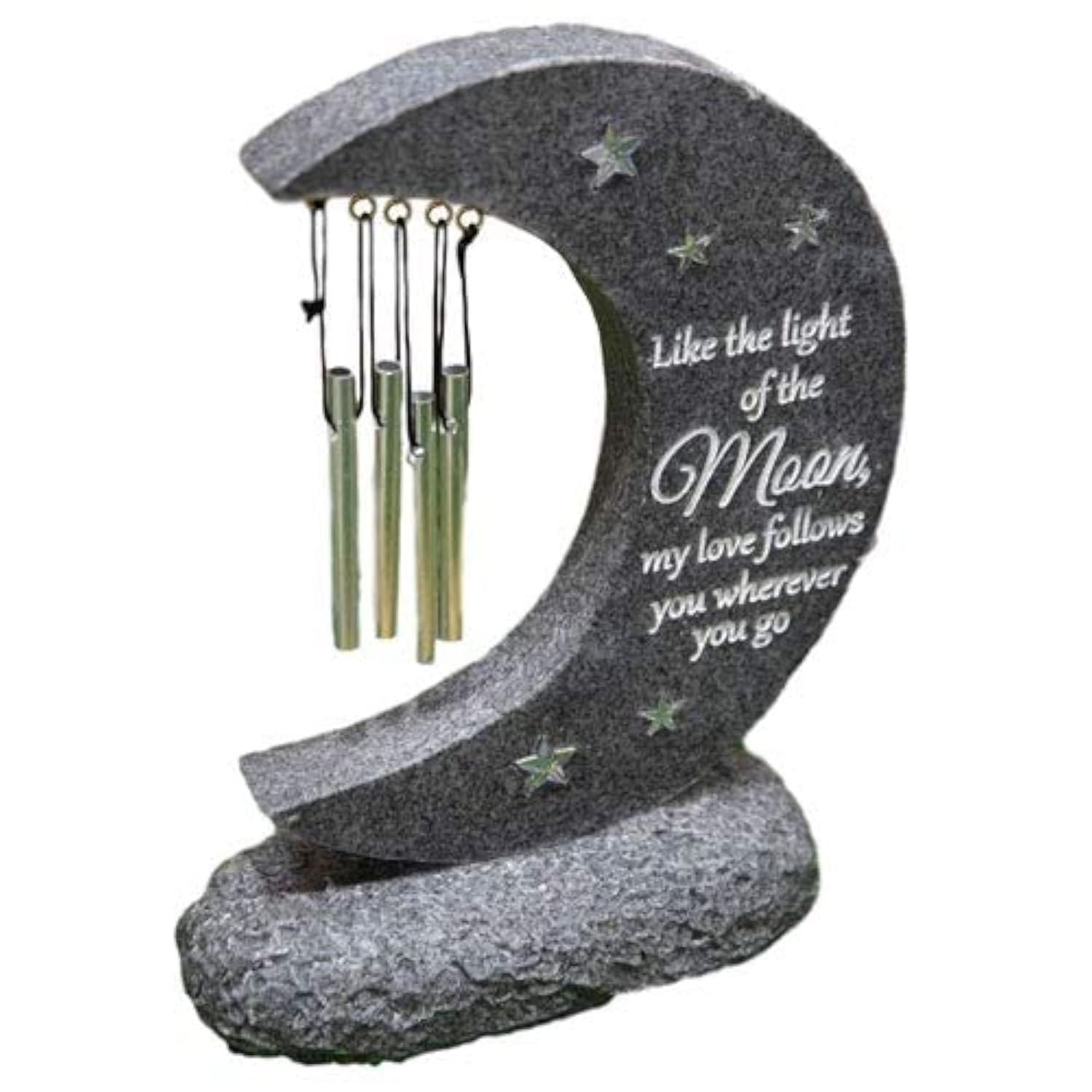 Graveside Memorial Wind Chime, Outdoor Moon Love Design Remembrance Tribute Grave Memory Gift TY138