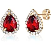 Teardrop Austrian Crystal Halo Stud Earrings for Women Fashion 925 Sterling Silver Hypoallergenic Jewelry