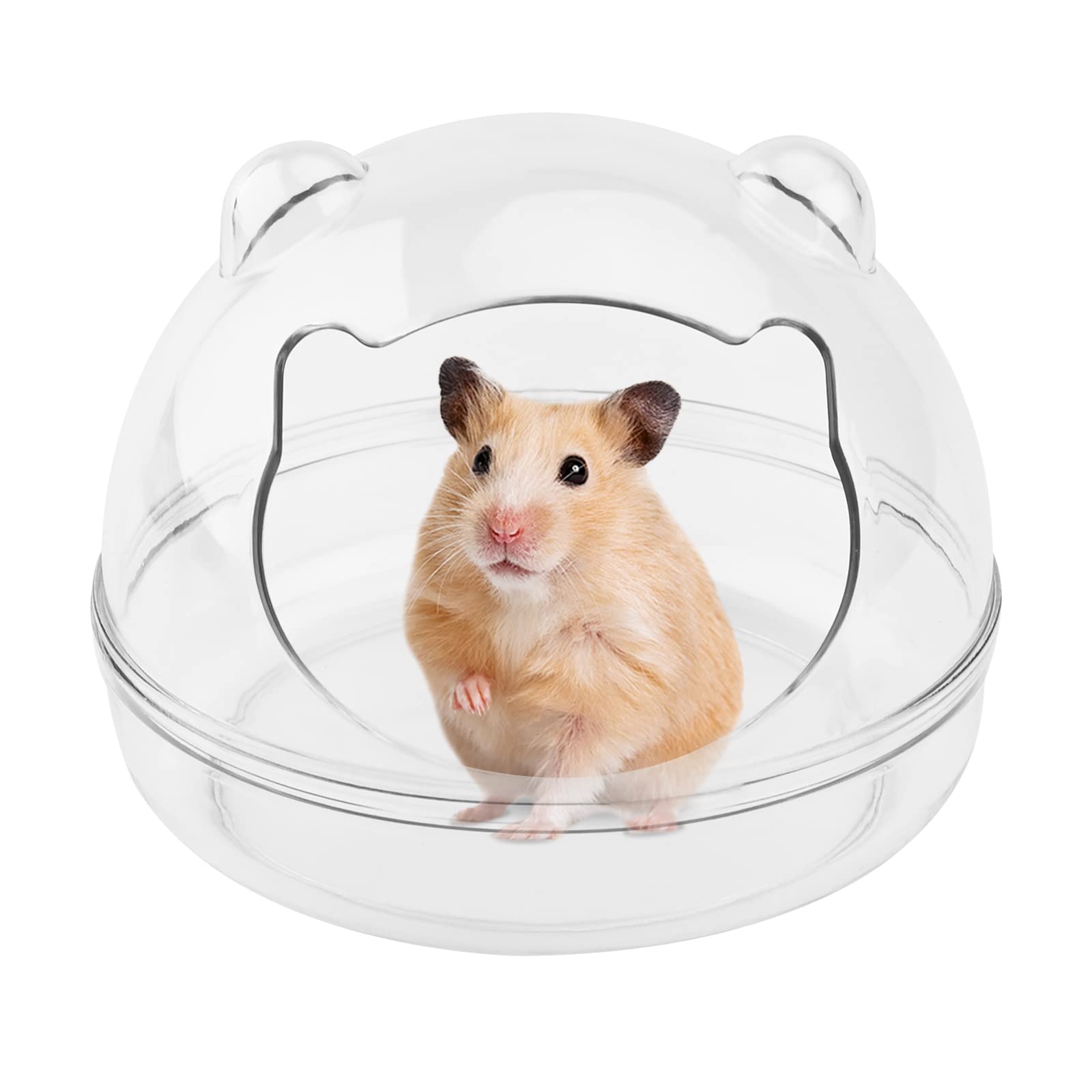 Hileyu Hamster Sand Bath Container,Transparent Hamster Toilet Hamster Bathroom Small Pet Bathtub Washable Small Animal Sauna Sandpit for Hedgehog Guinea Pig (Medium)