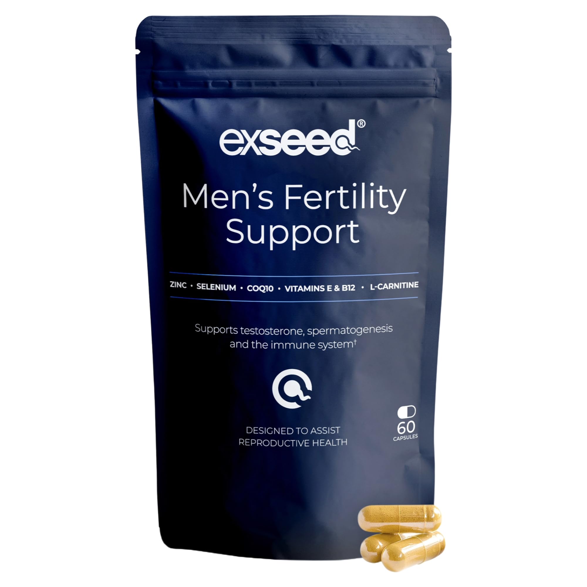ExSeed Multivitamin Tablets for Men - Daily Supplements for Male Fertility Support & Sperm Health - Semen Quality Booster - Antioxidant Rich Immune Health Supplements - Enhanced Sperm Progression