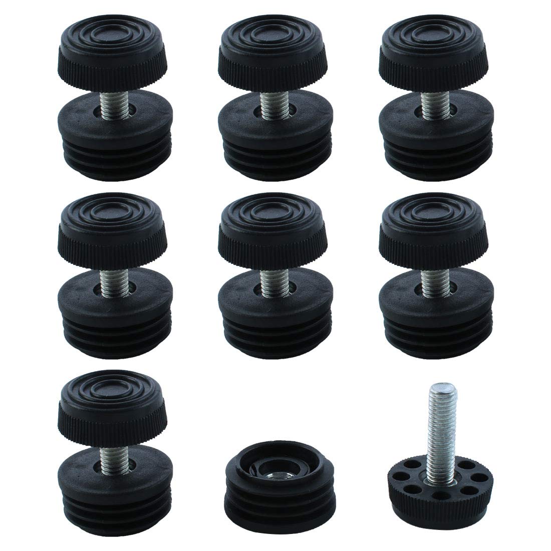 Sourcingmap Leveling Feet 1.22"/31mm OD Round Insert Furniture Glide Adjuster 8 Sets