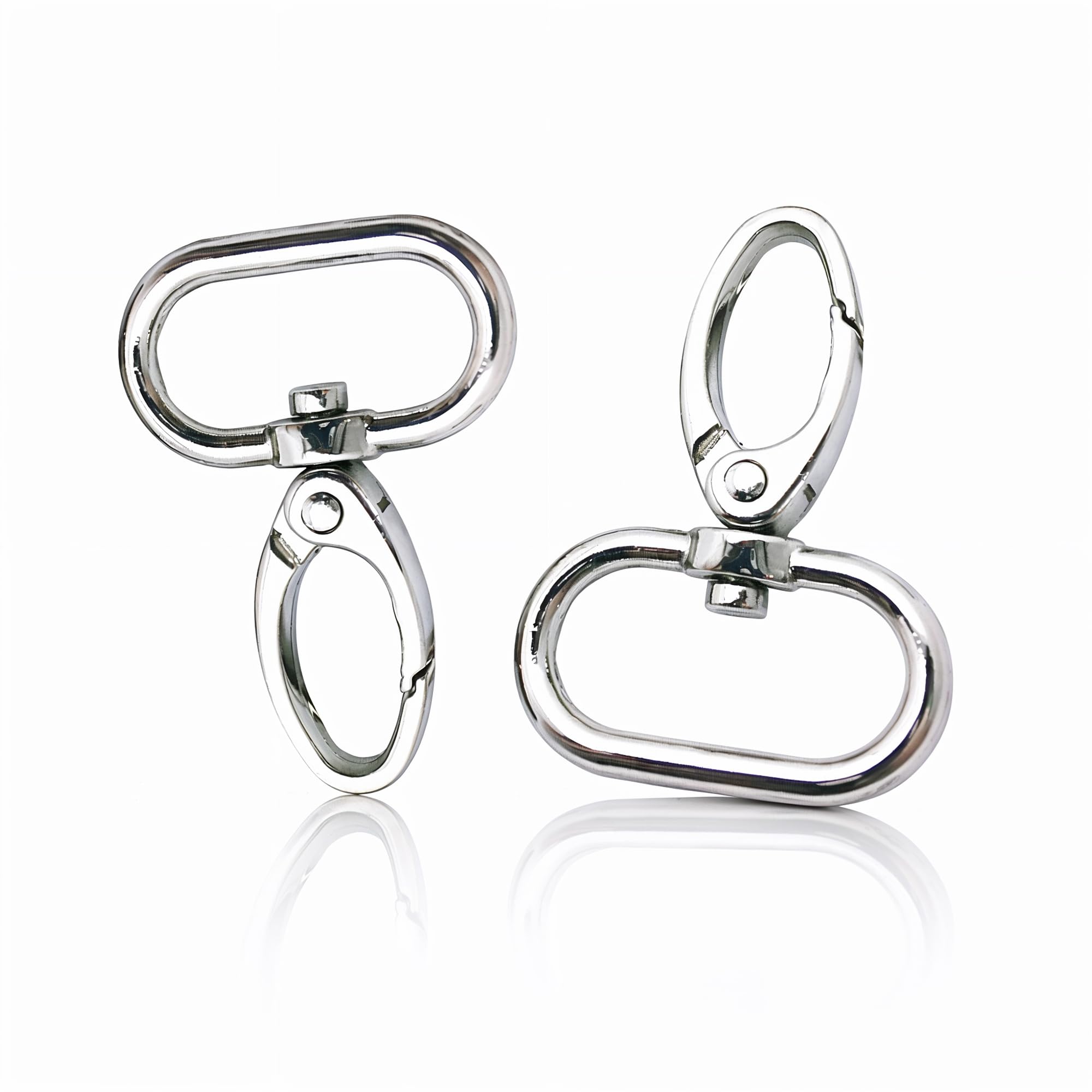 WedDecor Lobster Claw Swivel Trigger Clips Snap Hook Bag Clasps for Webbing Straps, Backpack, Fastener Starp, Pet Collars and Bag Accessories, 25mm, Silver, 2pcs