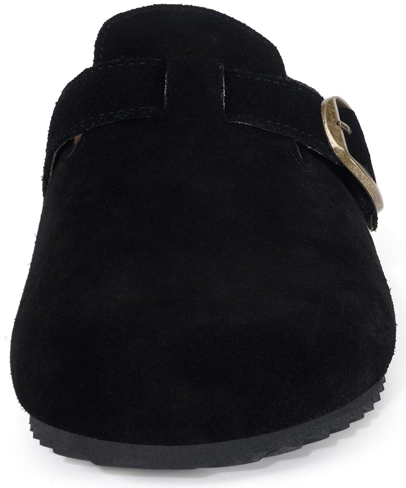 Womens Suede Clogs Mens Genuine Leather Mules Cork Footbed Sandals with Arch Support