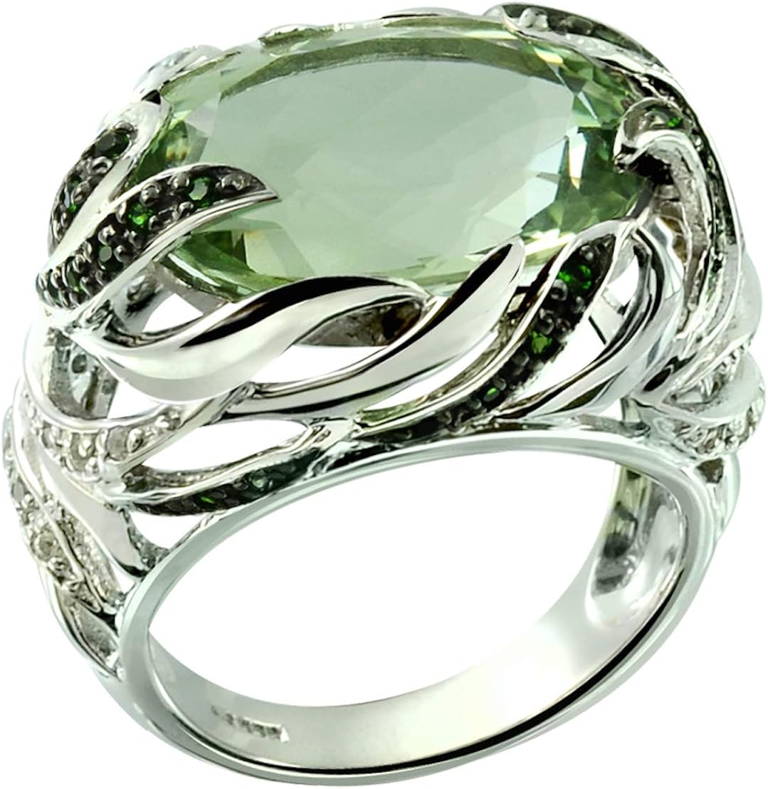 RB Gems Sterling Silver 925 Statement Ring Genuine GEMS 10.