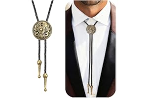 LOLIAS Bolo Tie for Men - Cowboy Costume Leather Necktie Rope Western Necklaces Halloween Bolo Tie Accessories for Women Men