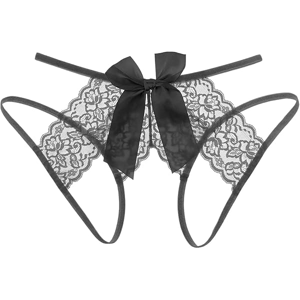 Culotte Dentelle Transparente Femme Avec Nœud - String Sexy En Polyester