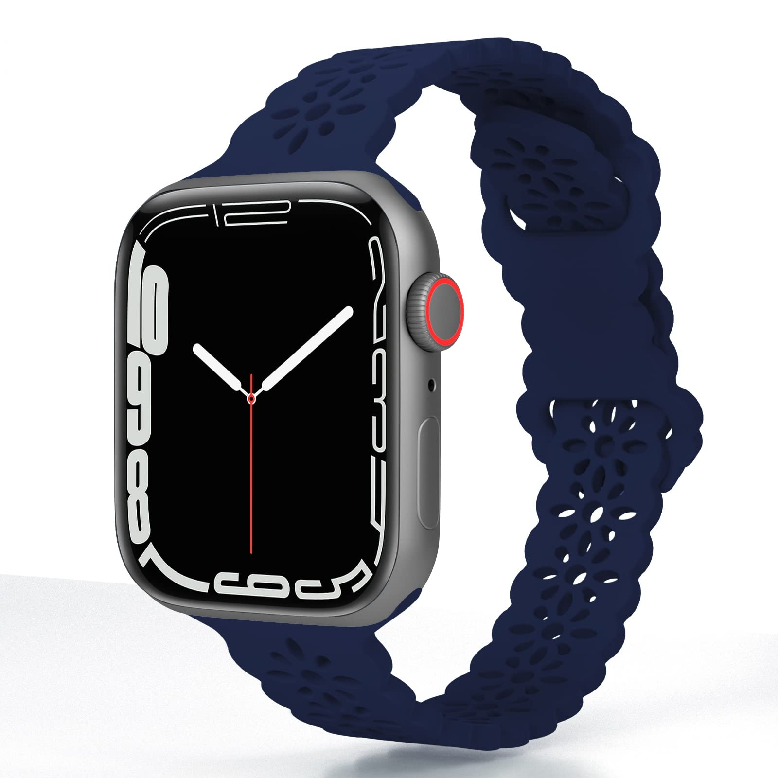 TopPerfekt Lace Silicone Straps Compatible with Apple Watch Straps38/40/41mm, Women Slim and Breathable Sports Wristband with Classic Clasp for iWatch Series Ultra SE 8 7 6 5 4 3 2 1