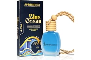 Aromancea Car Air Freshener Blue Ocean Scent – 90+ Days Long-Lasting Car Perfume - Natural Essential Oil Aromatherapy Diffuse