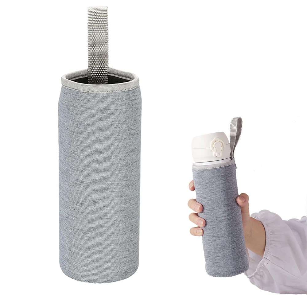 WsKingWA Neoprene Water Bottle Sleeve for Outdoor Hiking Travel (550ml, Grey)