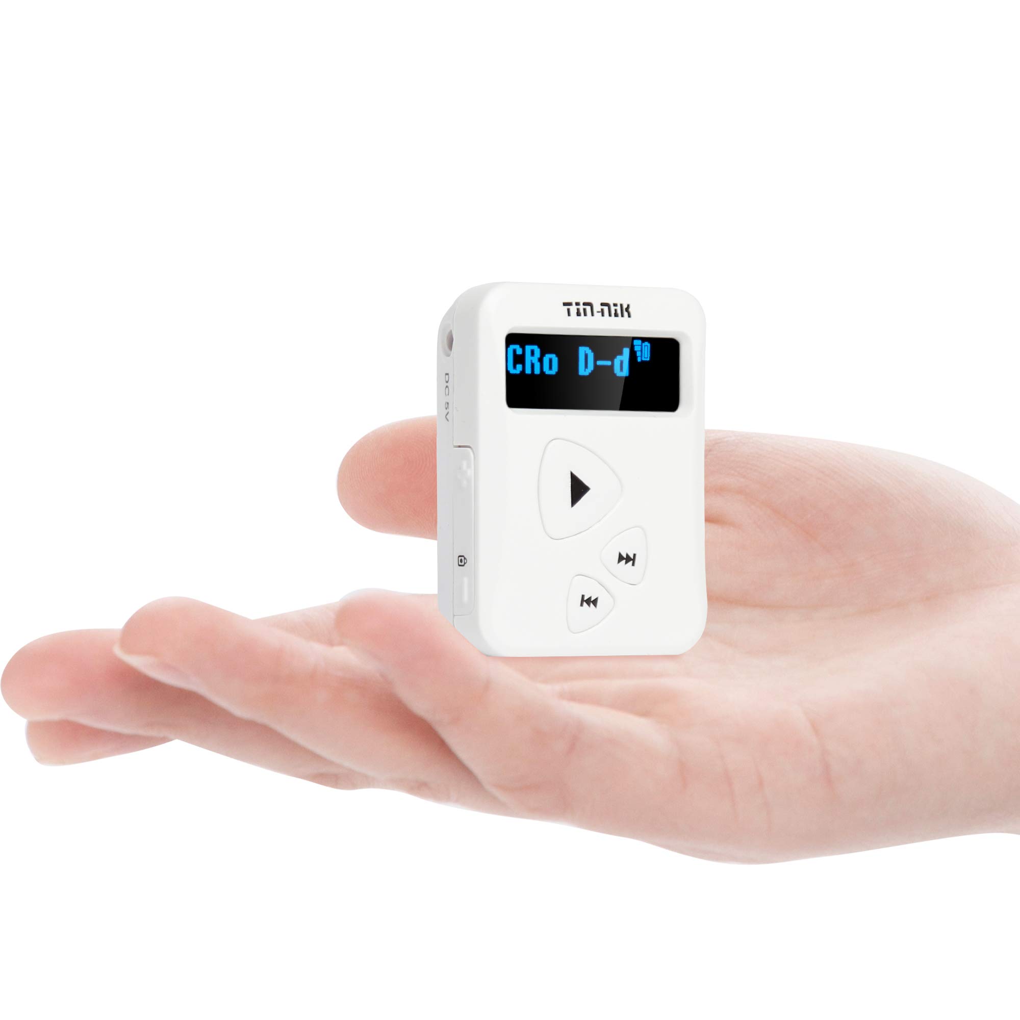 Tin-Nik DAB-398WS Portable DAB/DAB+/FM Radio,Digital Pocket RDS FM Mini Radio with Rechargeable Battery,Earphones,Selection of big and small White