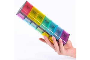 WINDTRACE Extra Large Weekly Pill Organizer - 2 Times a Day Pill Box Case, AM PM Pill Organizer 7 Day, Jumbo Pill Container for Supplements Big Pill Holder Twice A Day, XL Daily Medicine Organizer for Vitamins