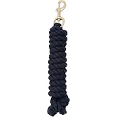 Weaver Equine 5/8" x 10 Cotton Lead Ropes for Horses Line with Brass Snap, Buckle, Soft, Comfortable Horse Lead Ropes for Training and Lunging
