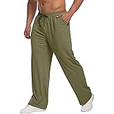 Deyeek Men's Lightweight Sweatpants Open Bottom Sweat Pants for Men Straight Leg Gym Sweatpants Lounge Pants with Pockets