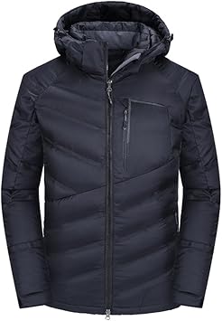 Amazon Co Jp Afs Jeep 冬 アウター メンズ コート ダウン ジャケット 防風 防寒服 フード付き 登山服 極寒コート ブラック 170 M スポーツ アウトドア
