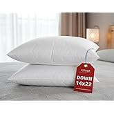 YSTHER Down Feather Throw Pillow Inserts 14x22 Set of 2 Firm Large Lumbar Pillows for Bed Decorative Couch Soft Pillows for Sleeping Indoor White Cotton Pillow Sofa Travel