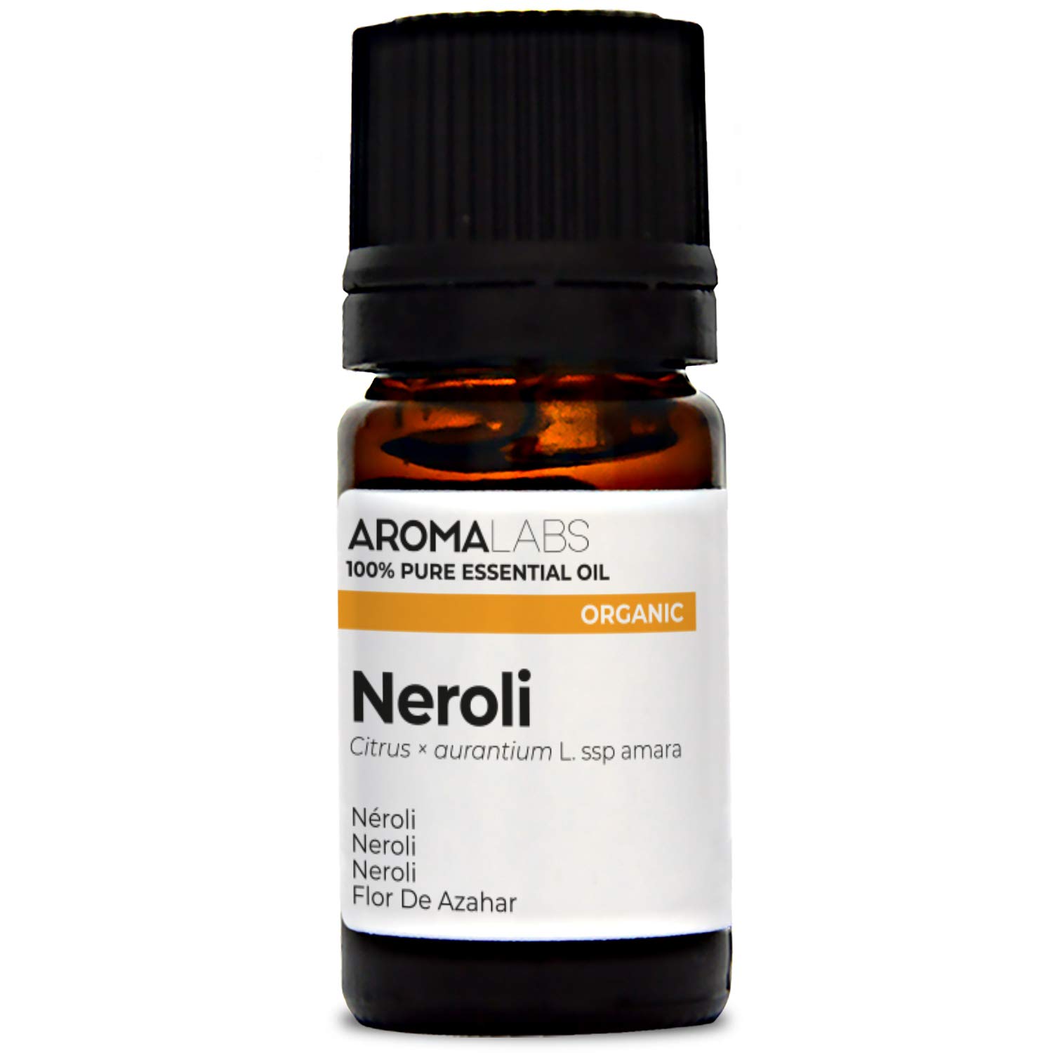 BIO - Neroli Essential Oil - 5mL - 100% Pure, Natural, Chemotyped and AB Certified - AROMA LABS (French Brand)