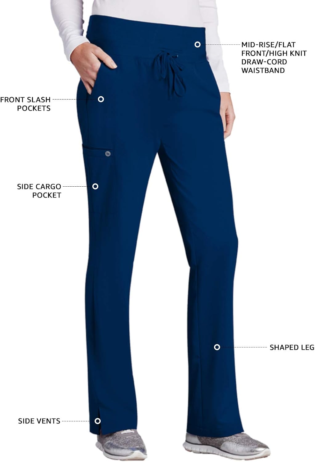 BARCO ONE 4-Pocket Cargo Track Pant for Women– Straight Leg Medical Scrub Pant: Clothing