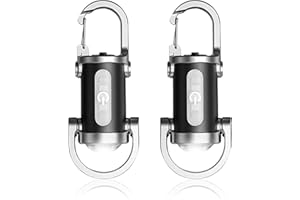 2PCS Portable Mini Keychain Flashlight, 1200LM Super Bright Rechargeable Keychains Light, Compact Waterproof Torch Light for 