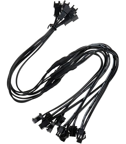 LED Neon Strip 6-Way Splitter Cable – 1-to-6 Connector Wire For Strip Lights & Neon Flex (Black, For Under 10m Power)