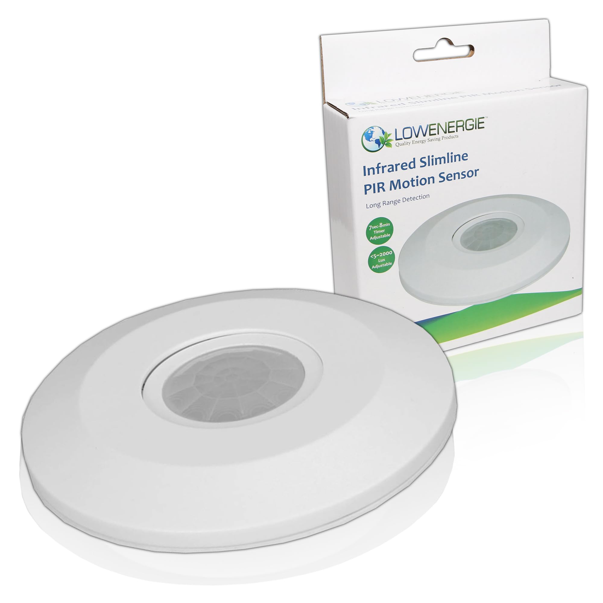 LOWENERGIE Long Range PIR Occupancy Sensor | 180° Wall-Mounted Motion Detector Light Switch | Adjustable Timer & Sensitivity | Energy-Saving Auto Control 100–240 V AC