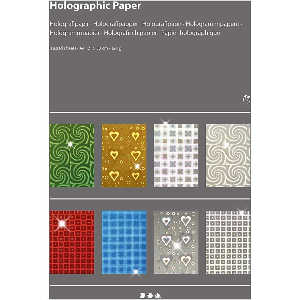 Creativ 449470 Holographic Paper, A4 21x30 cm, 120 g, 8asstd Sheets, Multicolor - Image 4